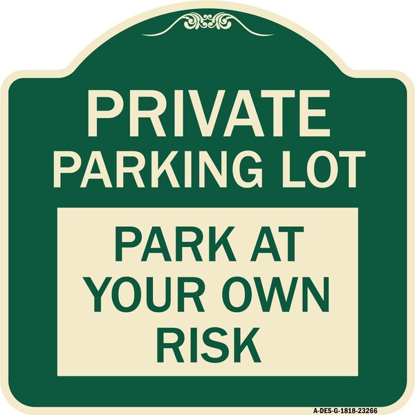Private Parking Lot Heavy-Gauge Aluminum Architectural Sign, 18" x 18", G-1818-23266